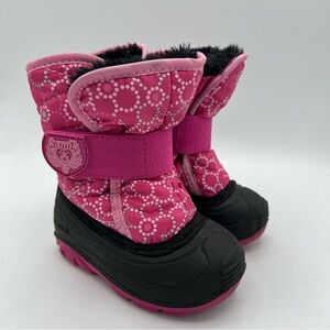 Kamik Snowbug Pink Black Winter Fur Lined Snow Boots Toddler Girls Sz 5‎ EUC